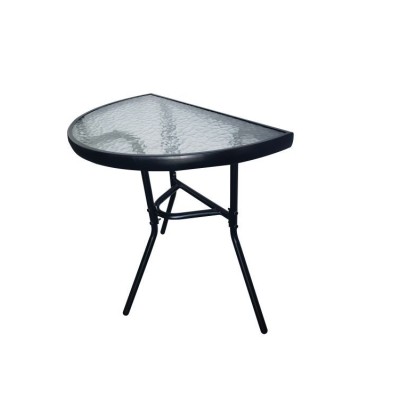 Glass garden table half round