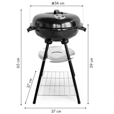 Small coal garden grill, round MH