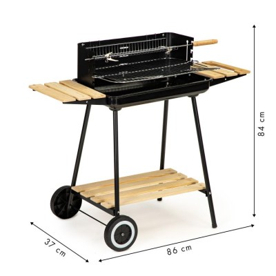 Rectangular coal garden grill