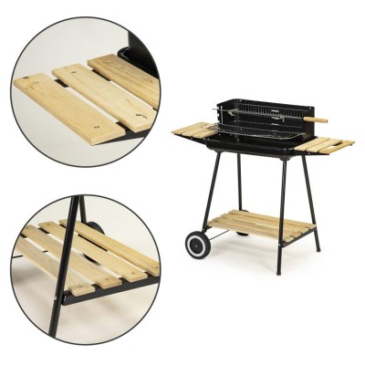 Rectangular coal garden grill