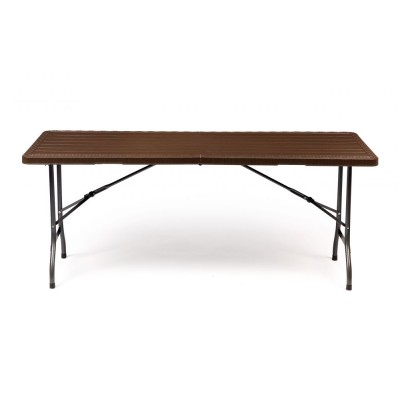 Catering garden table foldable 180 cm /brown ratan'