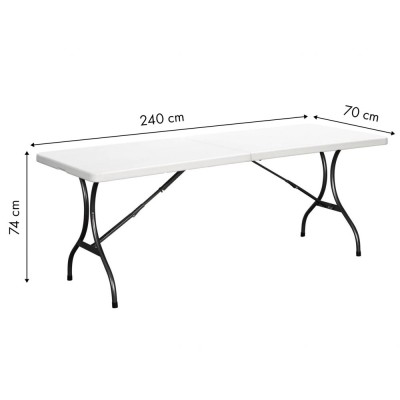 Catering garden table foldable 240 cm /white/