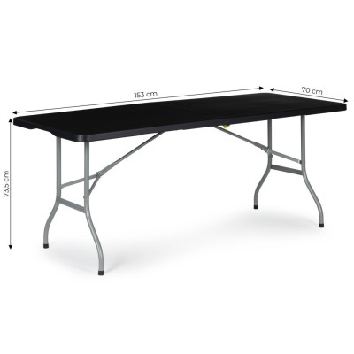 Catering garden table foldable 153 cm /black/