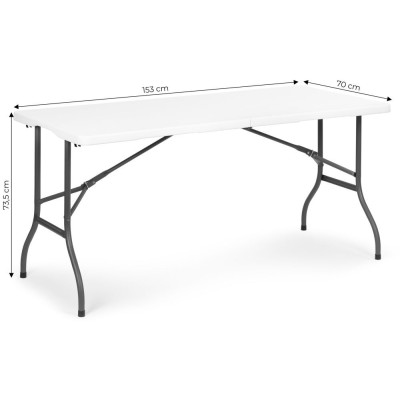 Catering garden table foldable 153 cm /white/