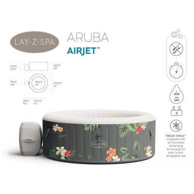 SPA BESTWAY "Lay-Z Spa" 180x66cm ARUBA