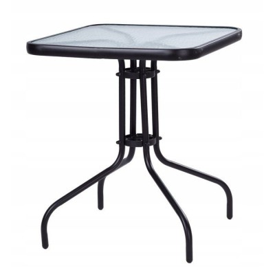 Glass garden table 60 x 60 cm