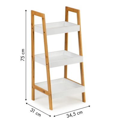 Rack, 3 shelvs, bedside table white