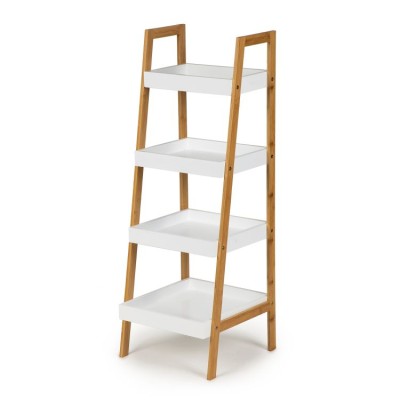 Rack, 4 shelvs, bedside table white