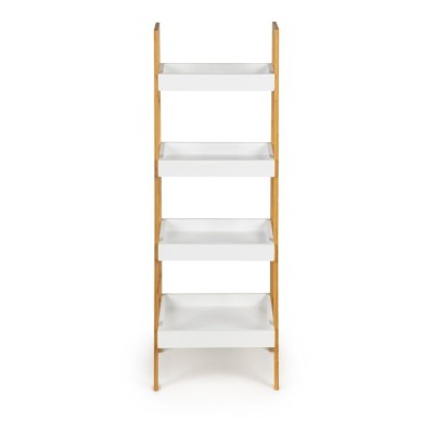 Rack, 4 shelvs, bedside table white