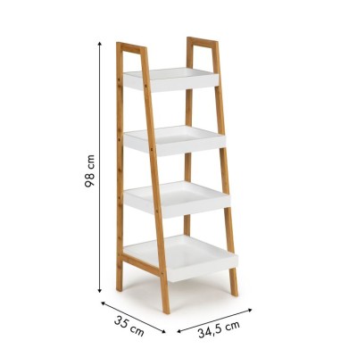 Rack, 4 shelvs, bedside table white