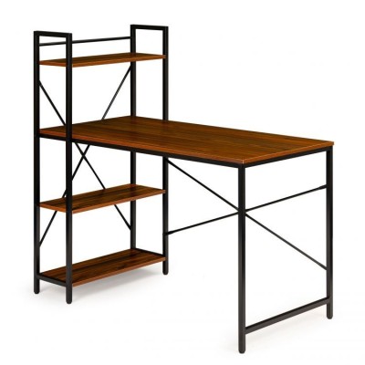 Computer desc with 3 shelves LOFT brown