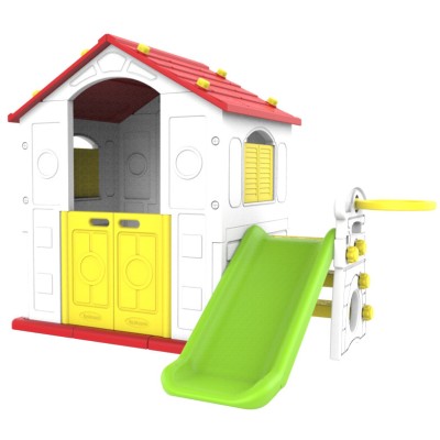 House with slide and basket 3in1