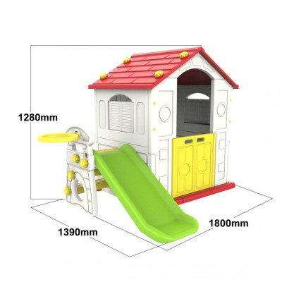 House with slide and basket 3in1