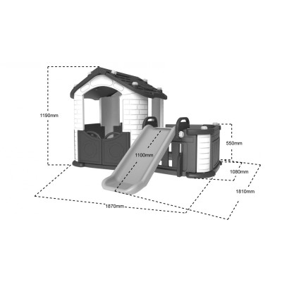Domek ze zjeżdżalnią i przedsionkiem 3 w 1