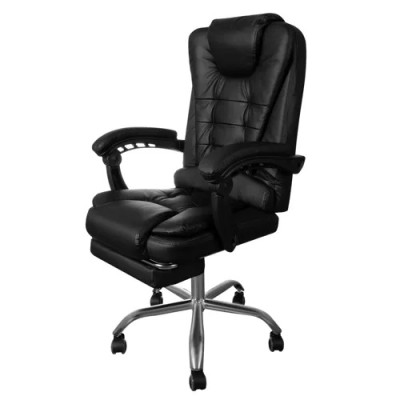 Office chair wiith footres eco leather /black/