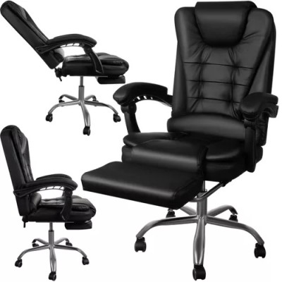 Office chair wiith footres eco leather /black/