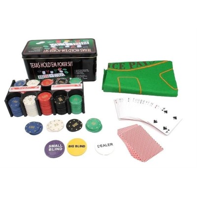 Poker set 200 tokens TEXAS HOLDEM with metal box