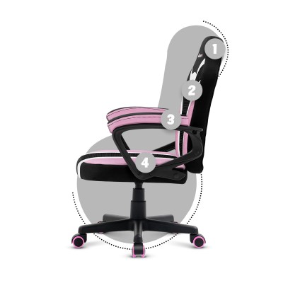 Gaming armchair for kids HUZARO RANGER 1.0 PINK MESH