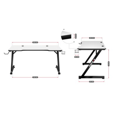 Gaming desk HUZARO HERO 2.5 white