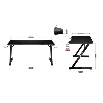 Gaming desk HUZARO HERO 2.5 black