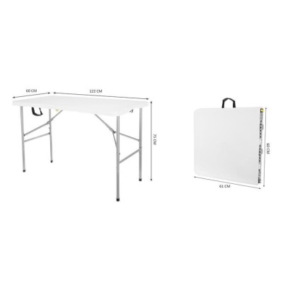 Catering garden table foldable 120 cm /white/