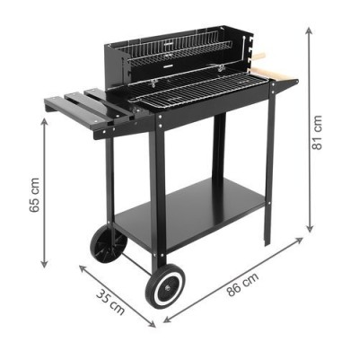 Garden rectnagular  coal grill  with barbecue