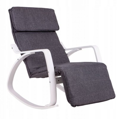 Rocking armchair GOODHOME /white-grey/