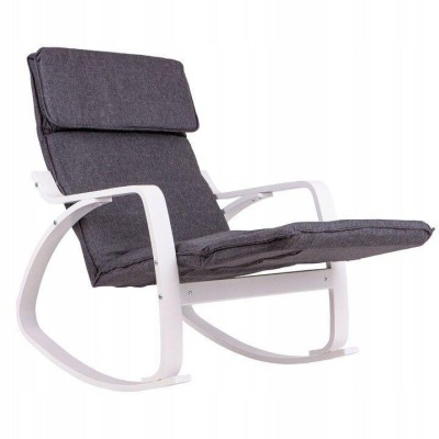 Rocking armchair GOODHOME /white-grey/