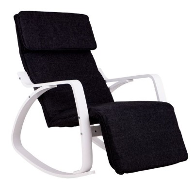 Rocking armchair GOODHOME /white-black/