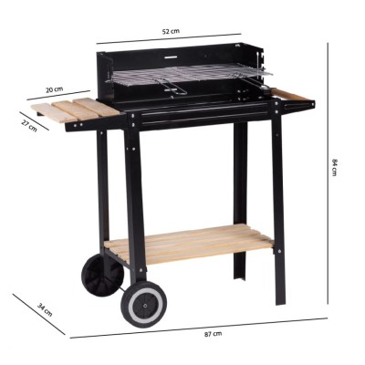 Rectangular coal garden grill