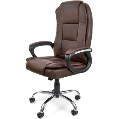 Office armchair VIGO ecolether / brown-silver/