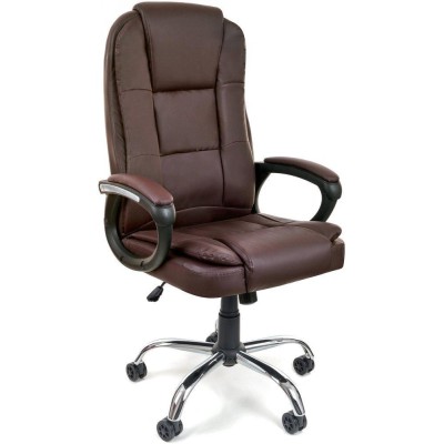 Office armchair VIGO ecolether / brown-silver/