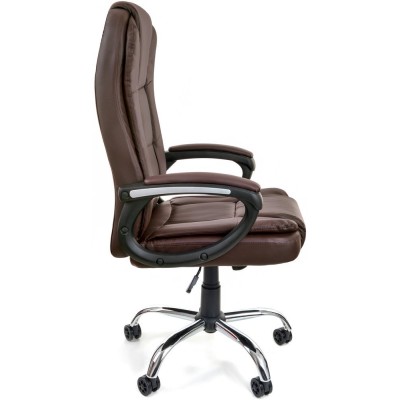 Office armchair VIGO ecolether / brown-silver/