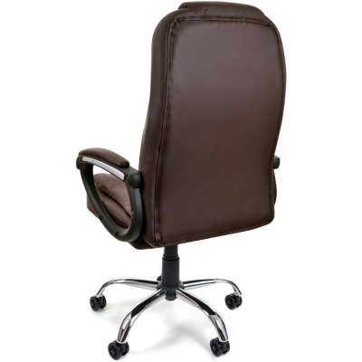 Office armchair VIGO ecolether / brown-silver/