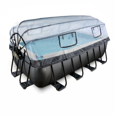 Swimming pool  with dome EXIT PREMIUM 400 x 200 x122 cm /black l