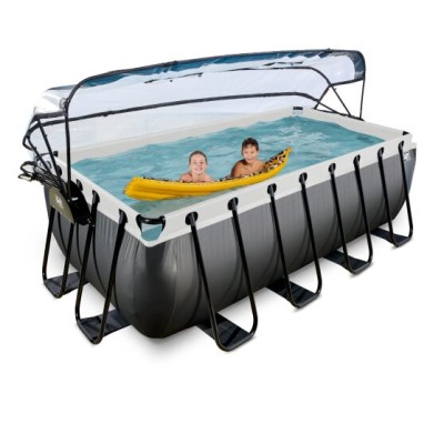 Swimming pool  with dome EXIT PREMIUM 400 x 200 x122 cm /black l