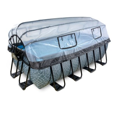 Swimming pool  with dome EXIT PREMIUM 400 x 200 x122 cm /grey st