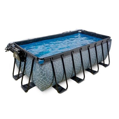 Swimming pool  with dome EXIT PREMIUM 400 x 200 x122 cm /grey st