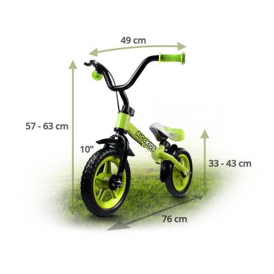 Rowerek biegowy z hamulcem RICOKIDS RC-302 /limonkowy/