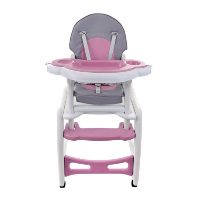 High chair for feeding child 5 in 1 / grey-pink/