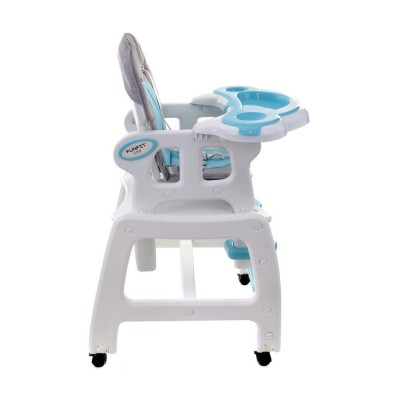 High chair for feeding child 5 in 1 / grey-blue/