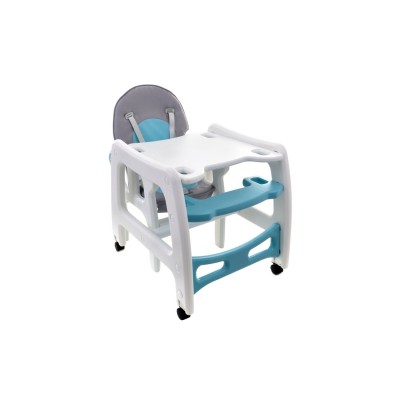 High chair for feeding child 5 in 1 / grey-blue/