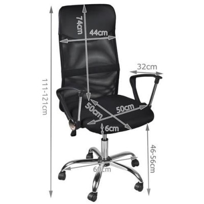 Office armchair MALATEC MESH  / black-silver/