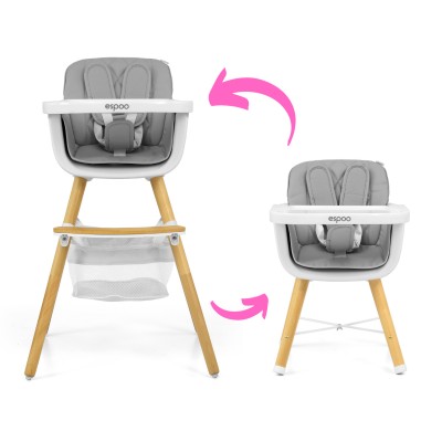 High chair for feeding child Milly Mally Espoo /grey/