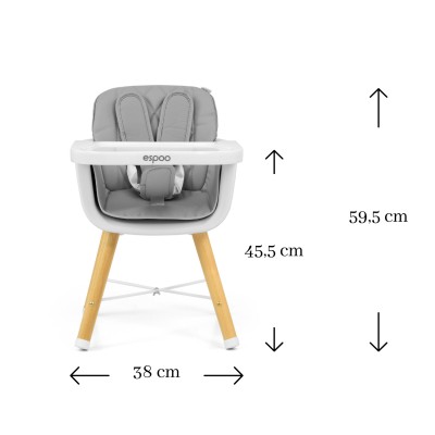 High chair for feeding child Milly Mally Espoo /grey/