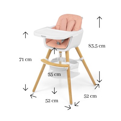 High chair for feeding child Milly Mally Espoo /pink/