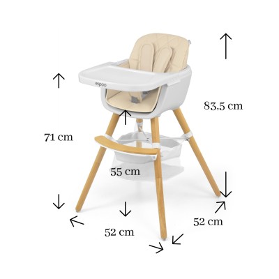 High chair for feeding child Milly Mally Espoo /beige/