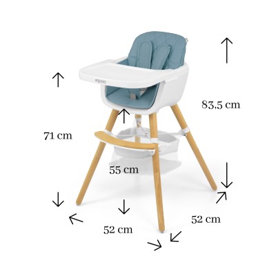 High chair for feeding child Milly Mally Espoo /blue/