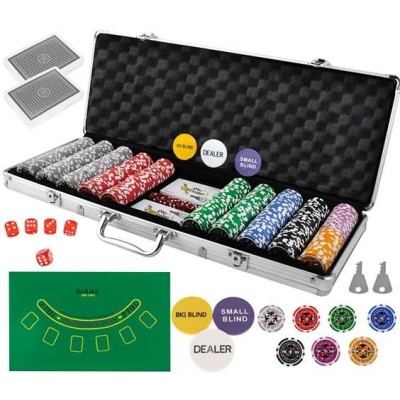 Poker set 500 chips 11,5 gr with value in aluminium case