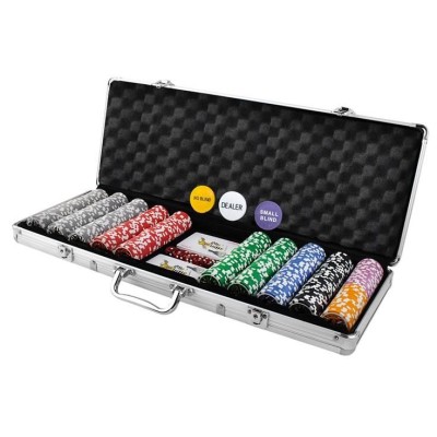 Poker set 500 chips 11,5 gr with value in aluminium case